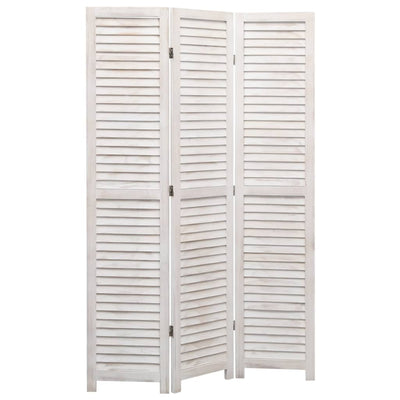 vidaXL 3-Panel Room Divider White 105x165 cm Wood