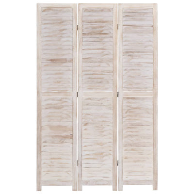 vidaXL 3-Panel Room Divider White 105x165 cm Wood