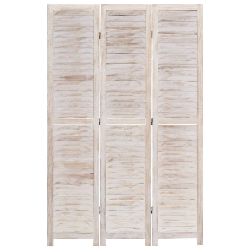 vidaXL 3-Panel Room Divider White 105x165 cm Wood