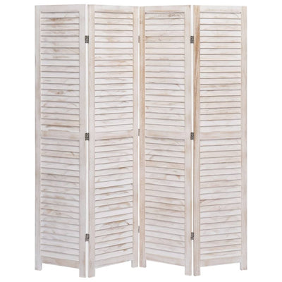 vidaXL 4-Panel Room Divider White 140x165 cm Wood