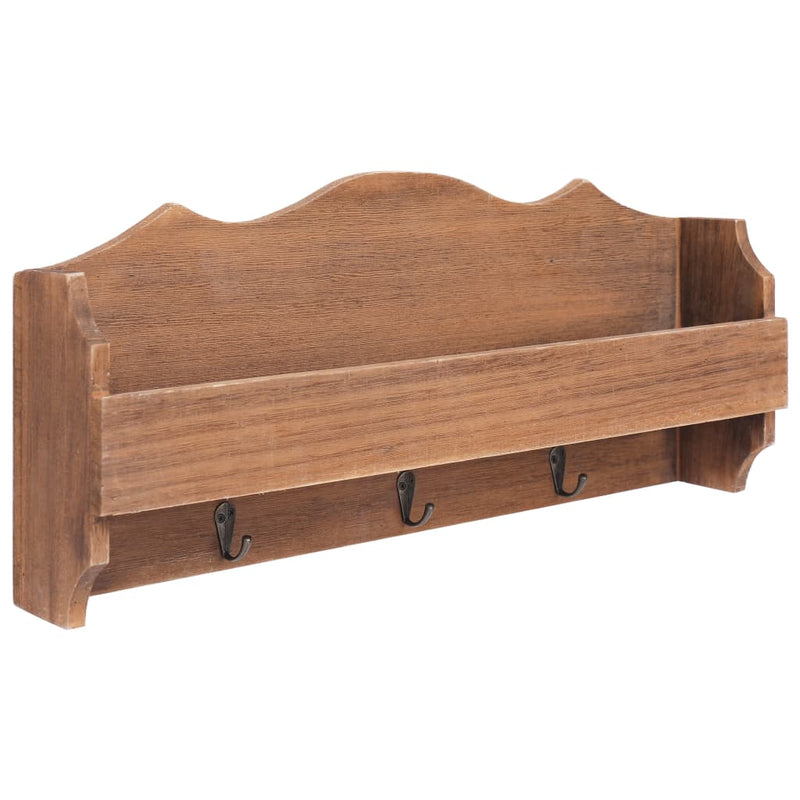vidaXL Wall Mounted Coat Rack Brown 50x10x23 cm Wood