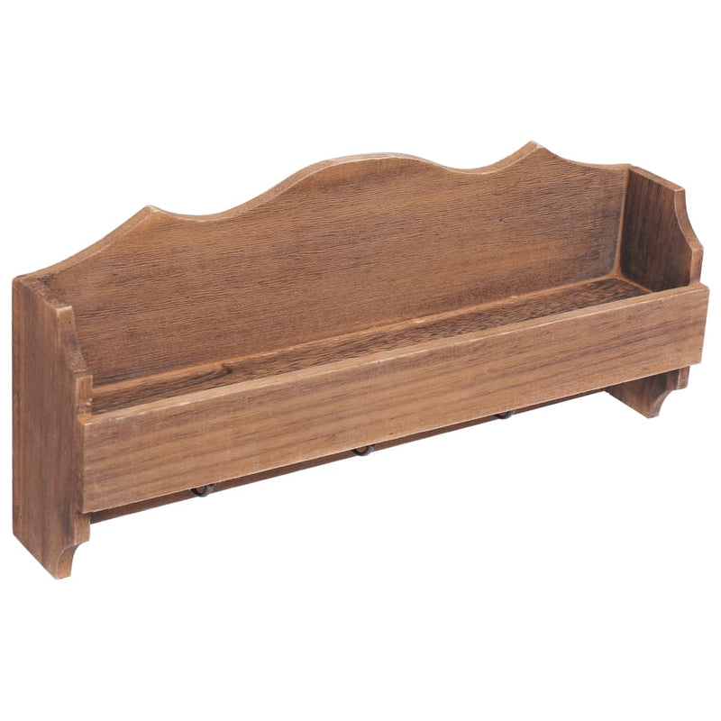 vidaXL Wall Mounted Coat Rack Brown 50x10x23 cm Wood