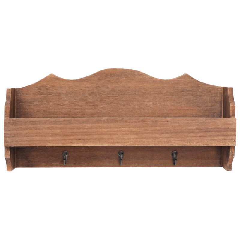 vidaXL Wall Mounted Coat Rack Brown 50x10x23 cm Wood