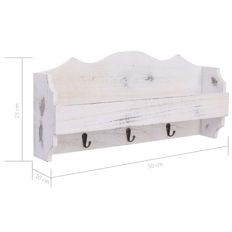 vidaXL Wall Mounted Coat Rack Grey 50x10x23 cm Wood