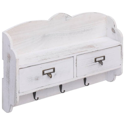 vidaXL Wall Mounted Coat Rack White 50x10x34 cm Wood