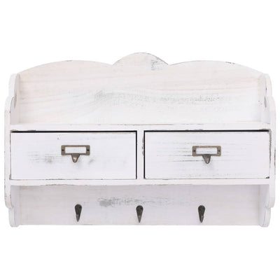 vidaXL Wall Mounted Coat Rack White 50x10x34 cm Wood