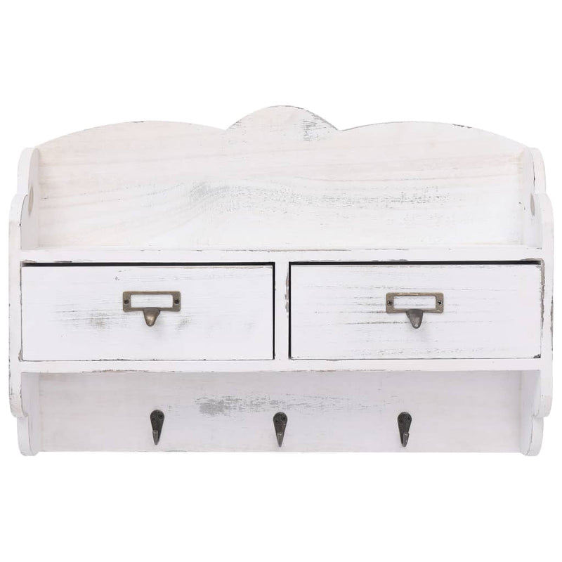 vidaXL Wall Mounted Coat Rack White 50x10x34 cm Wood