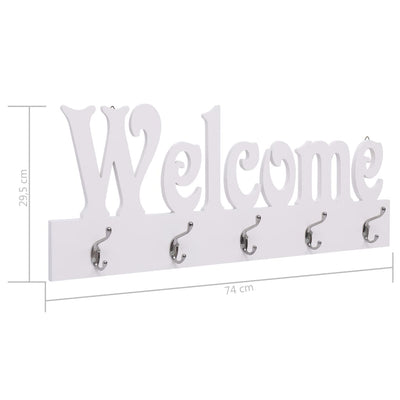 vidaXL Wall Mounted Coat Rack WELCOME Grey 74x29.5 cm