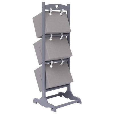 vidaXL 3-Layer Basket Rack Dark Grey 35x35x102 cm Wood