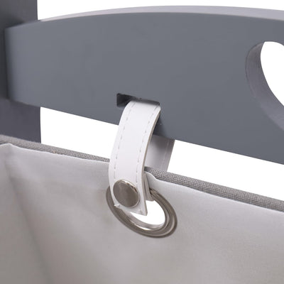 vidaXL 3-Layer Basket Rack Dark Grey 35x35x102 cm Wood