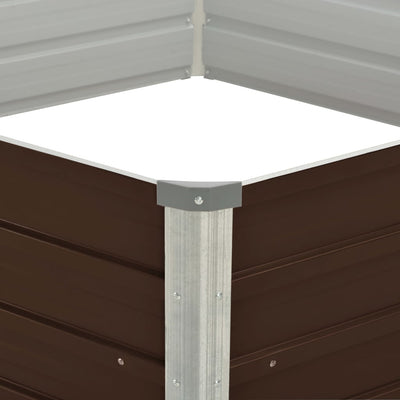 vidaXL Raised Garden Bed Anthracite 129x129x45 cm Galvanised Steel