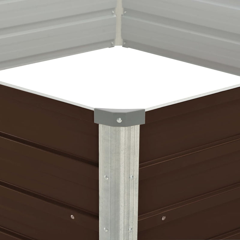 vidaXL Raised Garden Bed Anthracite 129x129x45 cm Galvanised Steel