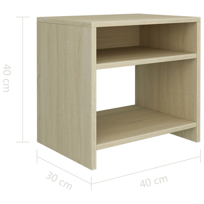 vidaXL Bedside Cabinet Sonoma Oak 40x30x40 cm Engineered Wood