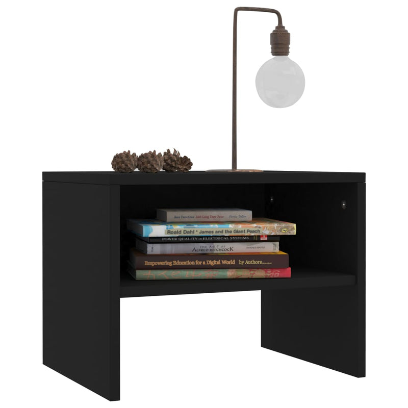 vidaXL Bedside Cabinet Black 40x30x30 cm Engineered Wood