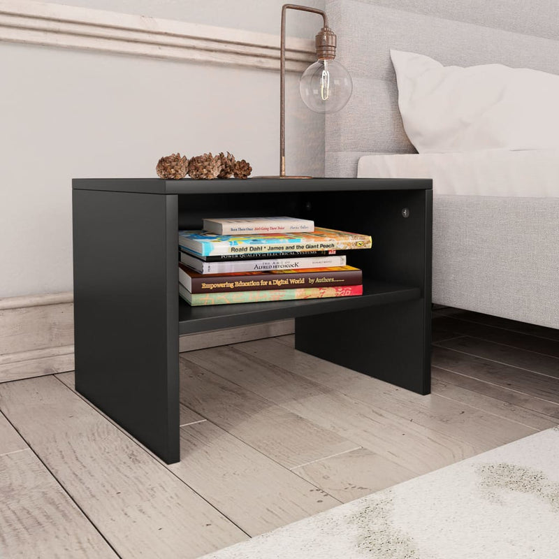 vidaXL Bedside Cabinet Black 40x30x30 cm Engineered Wood