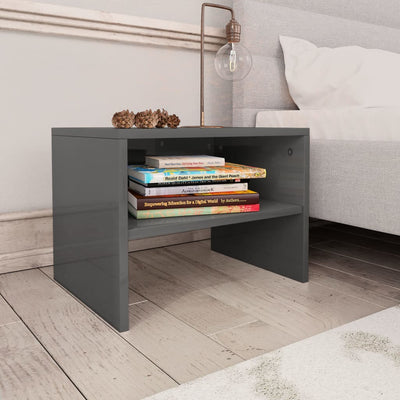 vidaXL Bedside Cabinet Black 40x30x30 cm Engineered Wood
