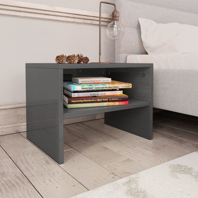 vidaXL Bedside Cabinet Black 40x30x30 cm Engineered Wood