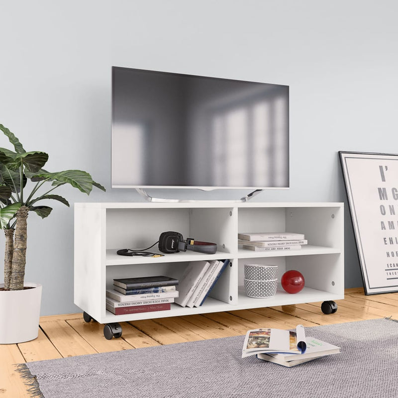 vidaXL TV Cabinet with Castors Sonoma Oak 90x35x35 cm Engineered Wood