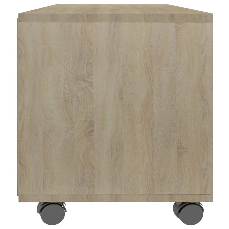 vidaXL TV Cabinet with Castors Sonoma Oak 90x35x35 cm Engineered Wood