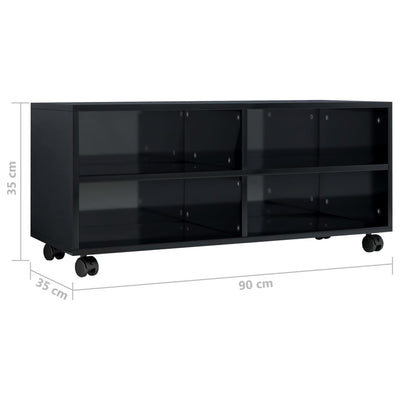 vidaXL TV Cabinet with Castors Sonoma Oak 90x35x35 cm Engineered Wood