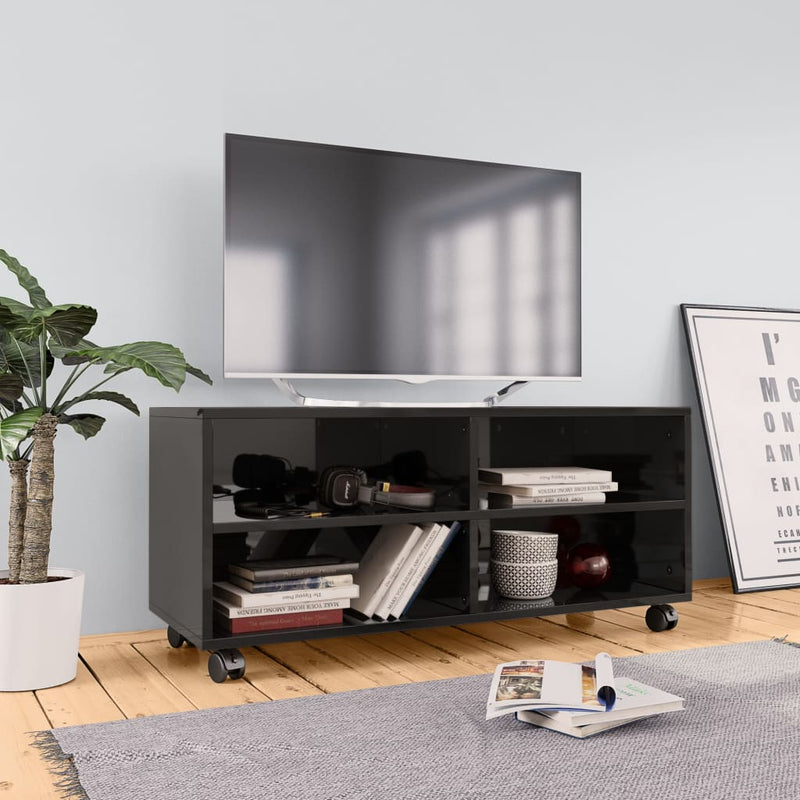 vidaXL TV Cabinet with Castors Sonoma Oak 90x35x35 cm Engineered Wood