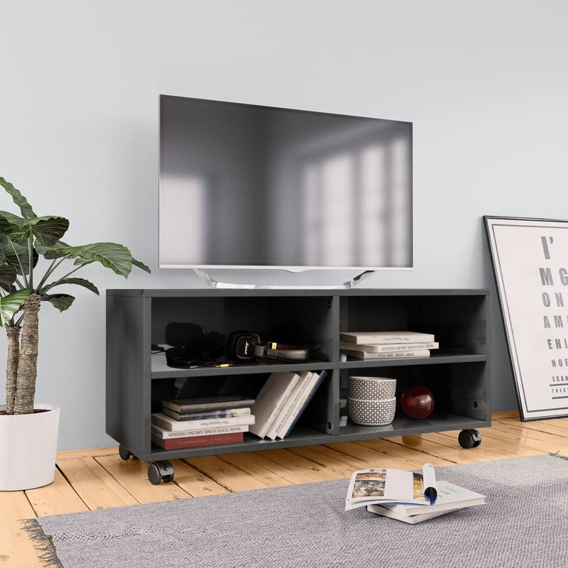 vidaXL TV Cabinet with Castors Sonoma Oak 90x35x35 cm Engineered Wood