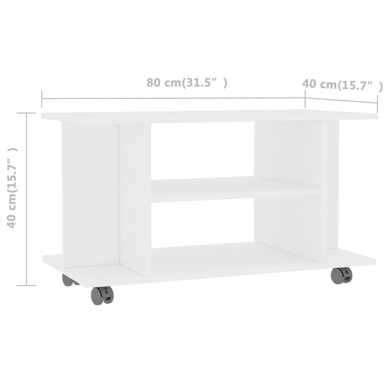 vidaXL TV Cabinet with Castors Sonoma Oak 80x40x45 cm Engineered Wood