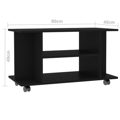 vidaXL TV Cabinet with Castors Sonoma Oak 80x40x45 cm Engineered Wood