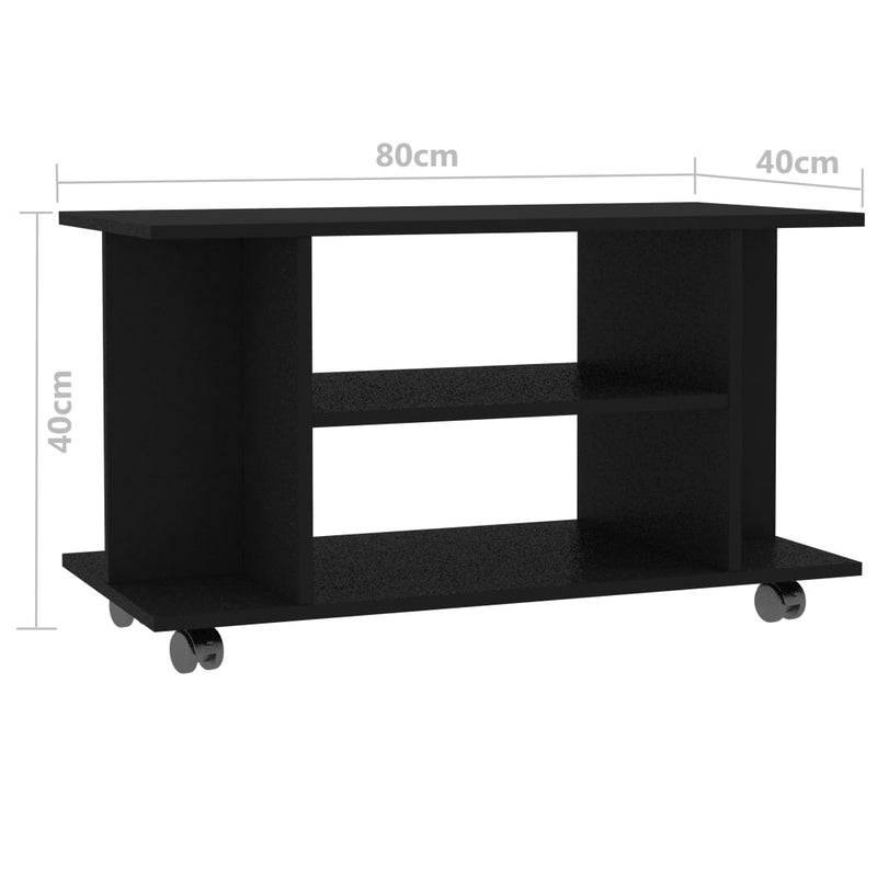 vidaXL TV Cabinet with Castors Sonoma Oak 80x40x45 cm Engineered Wood