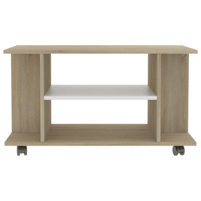 vidaXL TV Cabinet with Castors Sonoma Oak 80x40x45 cm Engineered Wood