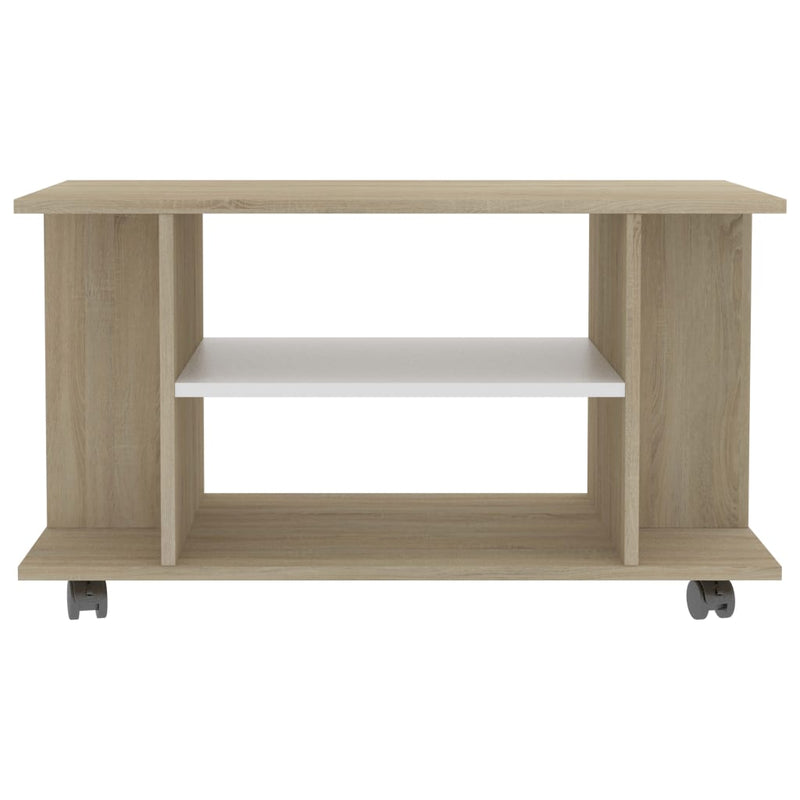 vidaXL TV Cabinet with Castors Sonoma Oak 80x40x45 cm Engineered Wood
