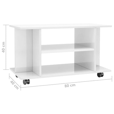 vidaXL TV Cabinet with Castors Sonoma Oak 80x40x45 cm Engineered Wood