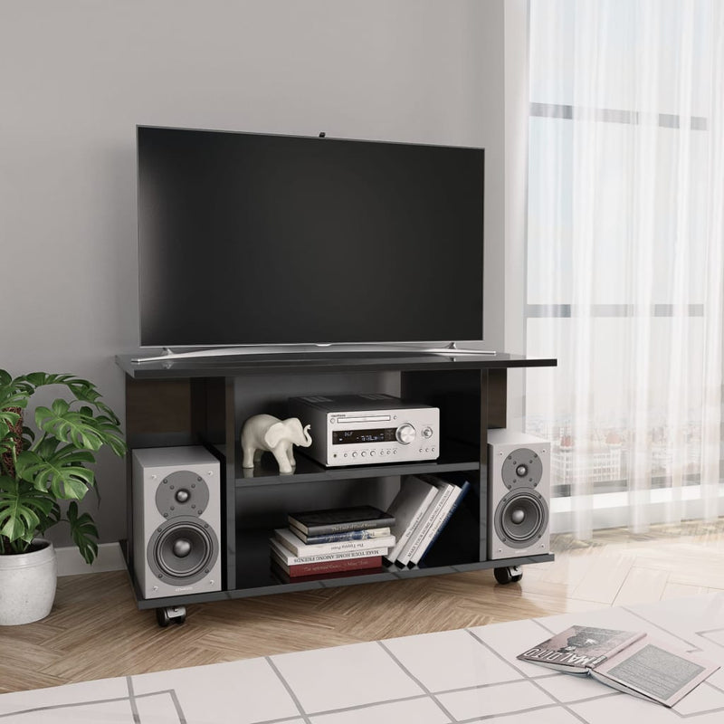 vidaXL TV Cabinet with Castors Sonoma Oak 80x40x45 cm Engineered Wood
