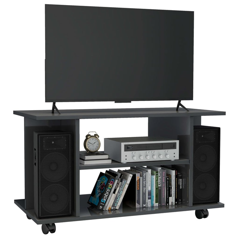 vidaXL TV Cabinet with Castors Sonoma Oak 80x40x45 cm Engineered Wood