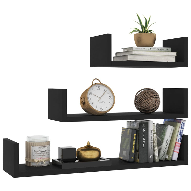 vidaXL Wall Display Shelf 3 pcs Sonoma Oak Engineered Wood