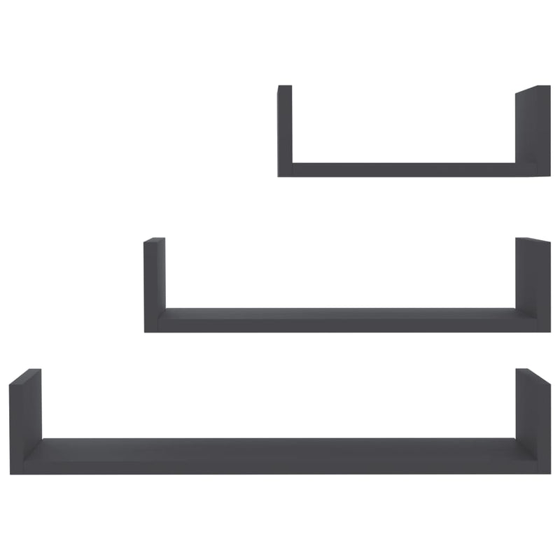 vidaXL Wall Display Shelf 3 pcs Sonoma Oak Engineered Wood