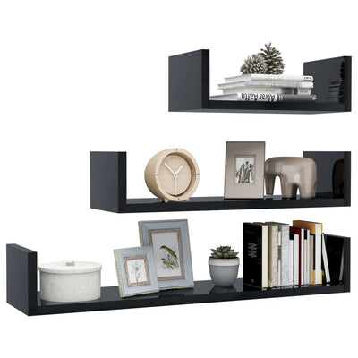 vidaXL Wall Display Shelf 3 pcs Sonoma Oak Engineered Wood