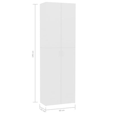 vidaXL Office Cabinet Black 60x32x190 cm Engineered Wood