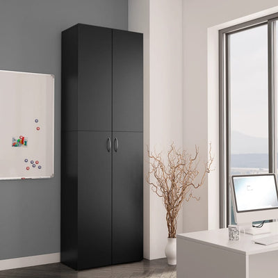 vidaXL Office Cabinet Black 60x32x190 cm Engineered Wood