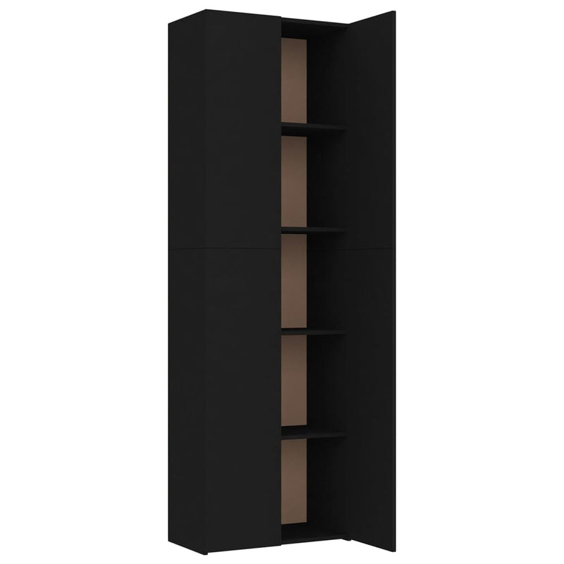 vidaXL Office Cabinet Black 60x32x190 cm Engineered Wood