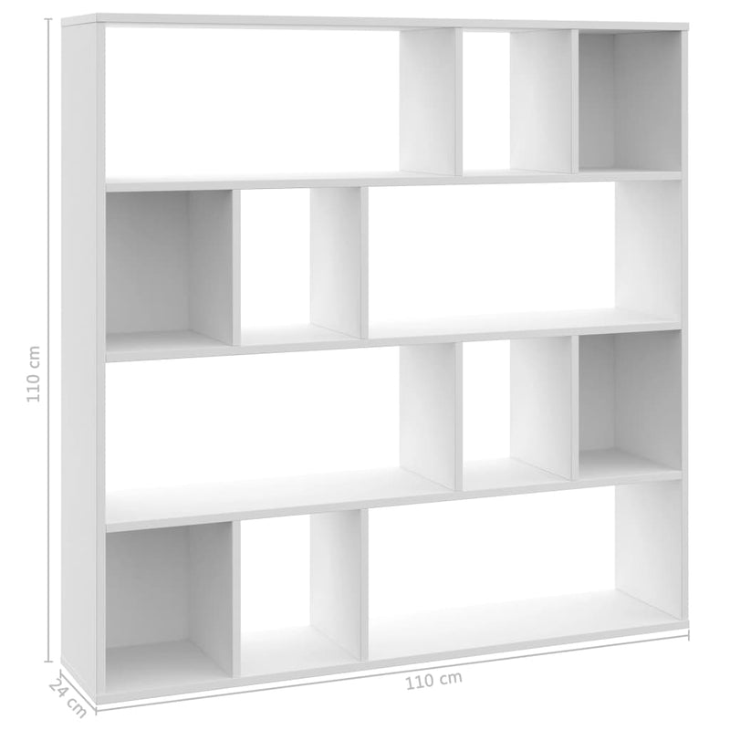 vidaXL Room Divider/Book Cabinet High Gloss Black 110x24x110 cm Engineered Wood