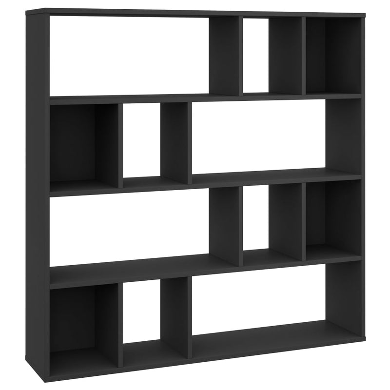 vidaXL Room Divider/Book Cabinet High Gloss Black 110x24x110 cm Engineered Wood