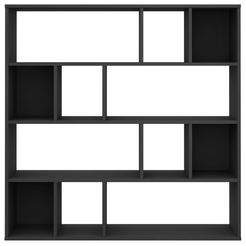 vidaXL Room Divider/Book Cabinet High Gloss Black 110x24x110 cm Engineered Wood
