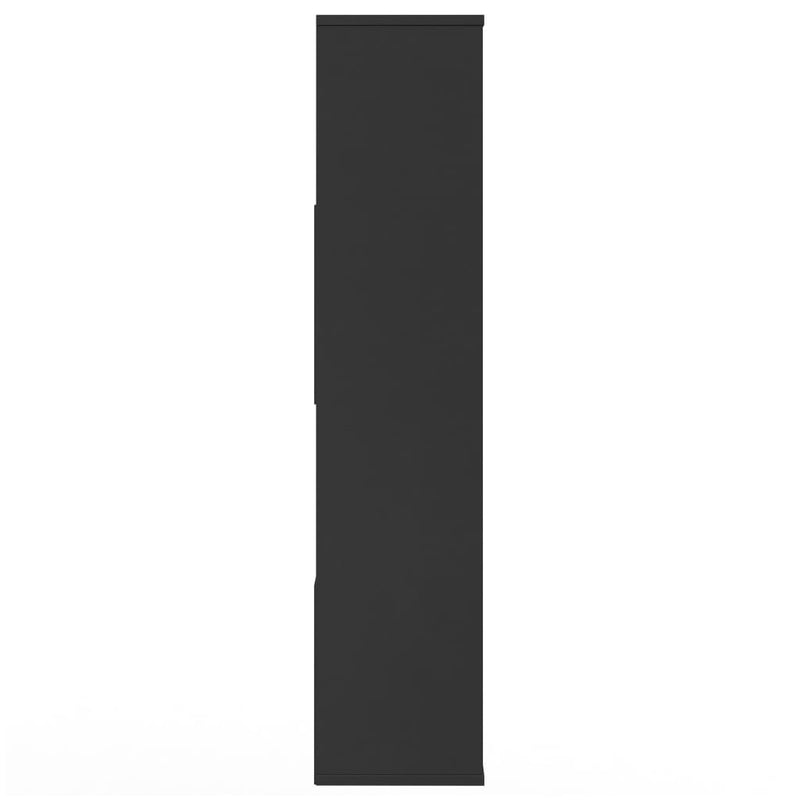 vidaXL Room Divider/Book Cabinet High Gloss Black 110x24x110 cm Engineered Wood