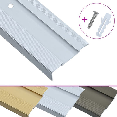 vidaXL L-shape Stair Nosings 15 pcs Aluminium 134 cm Silver