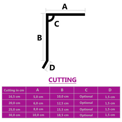 vidaXL L-shape Roof Edge Plates 5 pcs Aluminium Anthracite 170cm