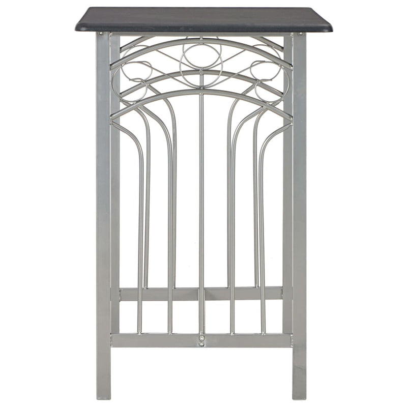 vidaXL 3 Piece Bar Set Wood and Steel Black