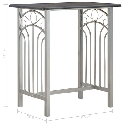 vidaXL 3 Piece Bar Set Wood and Steel Black