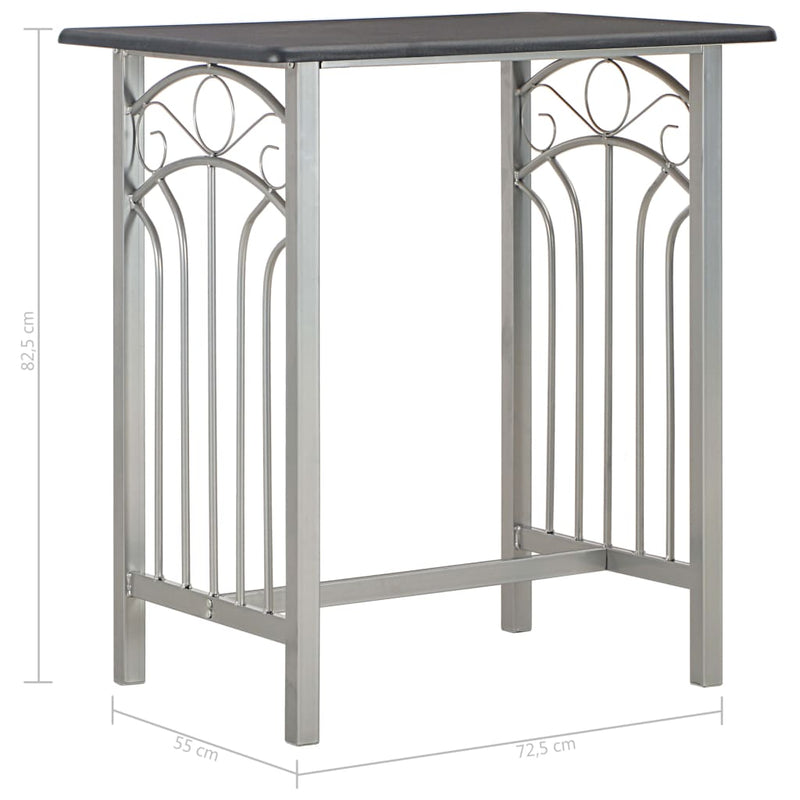 vidaXL 3 Piece Bar Set Wood and Steel Black