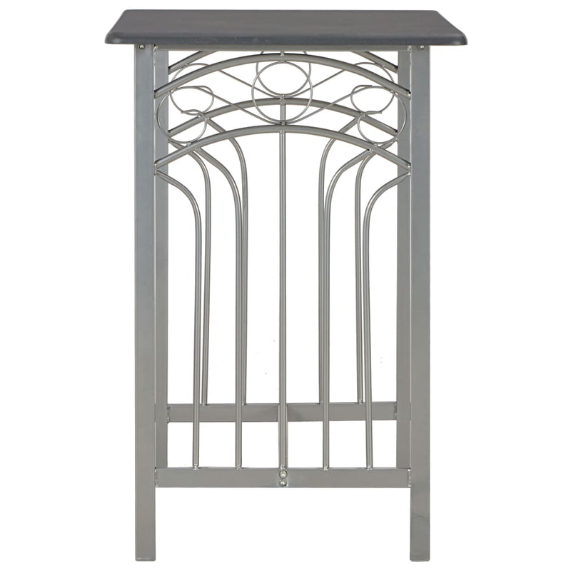 vidaXL 3 Piece Bar Set Wood and Steel Black